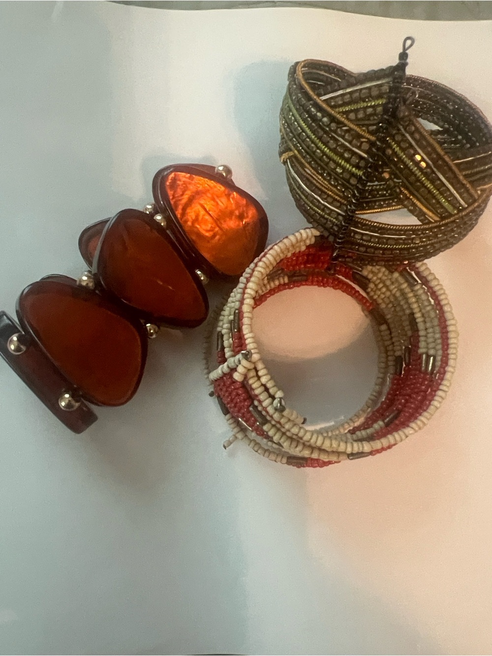 Handcrafted Amber and Beaded Women’s Bracelet Set